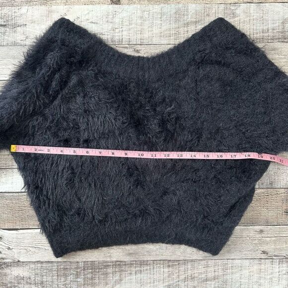 Urban Outfitters Black Furry Long Sleeve Sweater | Size Small - Picture 3 of 6